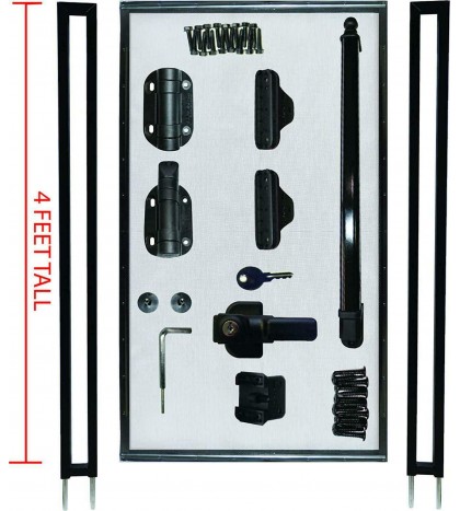 Pool Fence Diy By Life Saver Self-Closing Gate Kit, Black