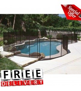 Swimming Pool Safety Fence 4'x12' In Ground Gate Black Child Baby Pet Protect