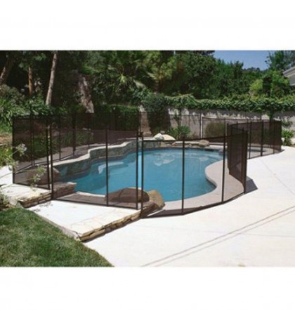 Swimming Pool Safety Fence 4'x12' In Ground Gate Black Child Baby Pet Protect