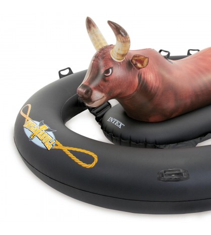 Intex Inflatable Pool Water Slide, Red & Intex Inflatabull Bull-Riding Float