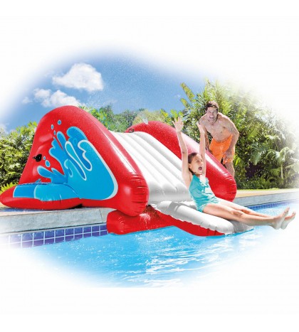 Intex Inflatable Pool Water Slide, Red & Intex Inflatabull Bull-Riding Float