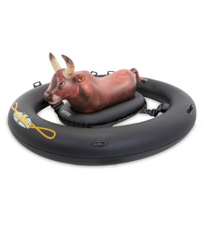 Intex Inflatable Pool Water Slide, Red & Intex Inflatabull Bull-Riding Float