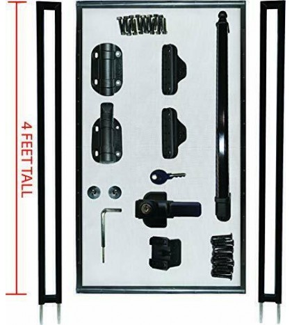 Pool Fence DIY by Life Saver Self-Closing Gate Kit, Black Black Gate