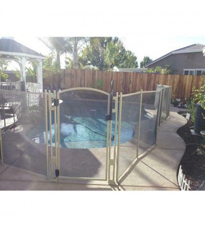 4 Ft. X 12 Ft. Tan Removable Child Barrier Pool Safety Mesh Fence