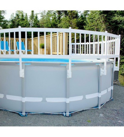 Vinyl Works Above-Ground Pool Fence Kit (3 Sections) in Taupe
