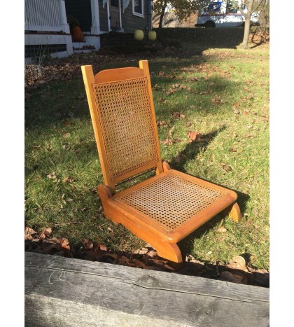 Original Vintage solid Ash CANED FOLDING CANOE SEAT OEM Old Town Canoe (c) 1980