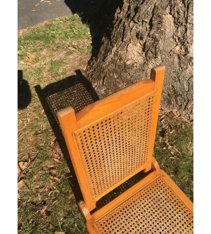 Original Vintage solid Ash CANED FOLDING CANOE SEAT OEM Old Town Canoe (c) 1980