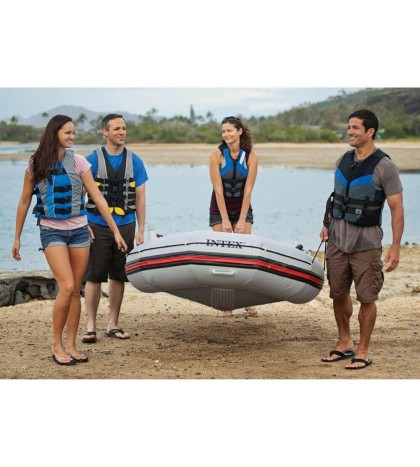 Intex Mariner Inflatable Boat Set 4 Person w/ Aluminum Oars, Pump +2 Life Vest