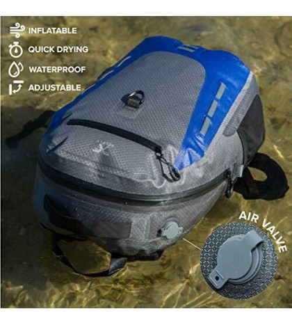 Submersipack Waterproof Backpack - Submersible, Inflatable, 25L Deep Blue