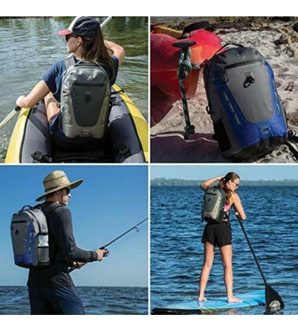 Submersipack Waterproof Backpack - Submersible, Inflatable, 25L Deep Blue