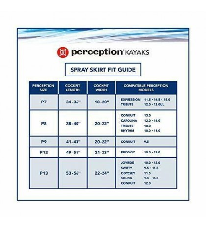 Perception Truefit Spray Skirt | Kayak Spray Skirt For Sit Inside Kayaks | Size