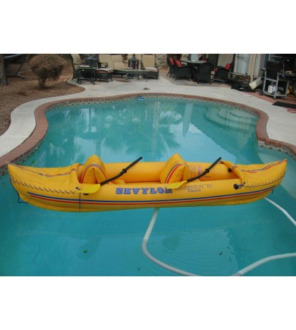 Sevylor Tahiti K79 Classic Inflatable 2-Person Kayak w/ Oars EUC