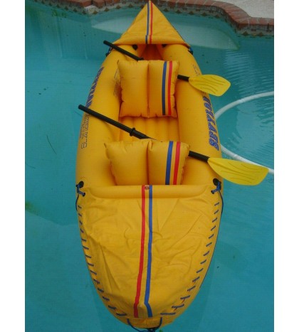 Sevylor Tahiti K79 Classic Inflatable 2-Person Kayak w/ Oars EUC