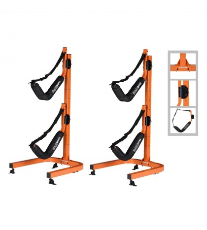 Rad Sportz Kayak Storage Rack Free Self Standing 2 Canoes Kayaks Indoor Outdoor