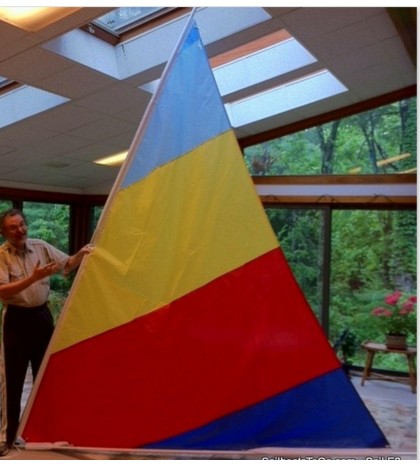 Sail for Sunflower 3.3 with 55 SF sail. Blue Yellow Red Navy colors (E2)