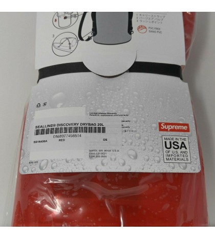 Supreme SealLine Discovery Deck Dry Bag 20L Litre Red Waterproof Transparent