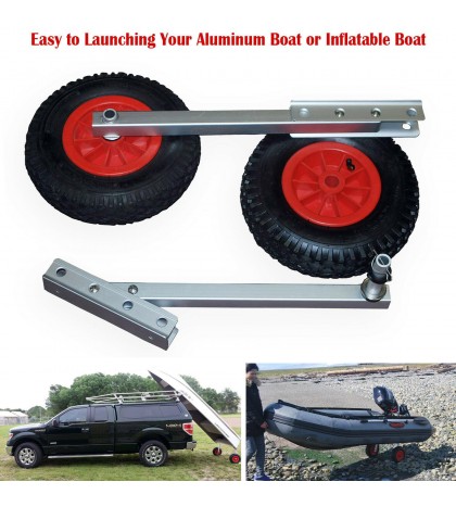 Seamax EZ Load Boat Launching Wheels Set for Inflatable Boat and Aluminum Boat