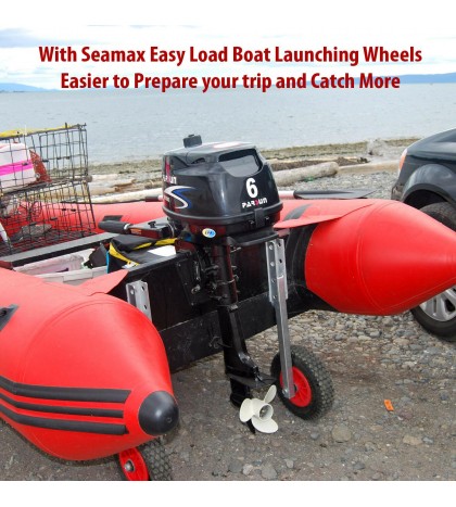 Seamax EZ Load Boat Launching Wheels Set for Inflatable Boat and Aluminum Boat