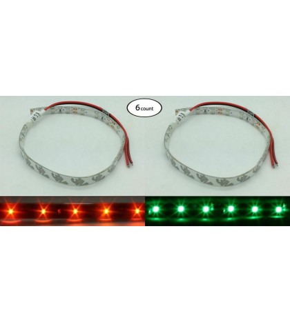 Pactrade Marine 6X Pairs  12V DC Red Green LED Light Strip  Kayak Canoe Pontoon