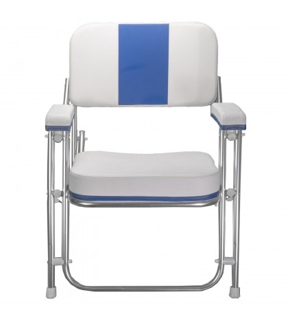 Pactrade Marine Folding Deck Chair White UV Resistant Vinyl 1