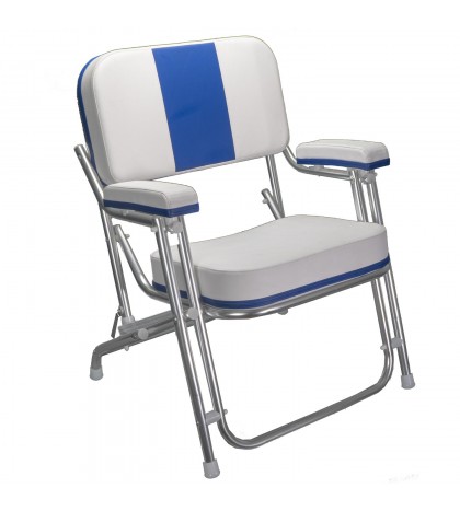 Pactrade Marine Folding Deck Chair White UV Resistant Vinyl 1