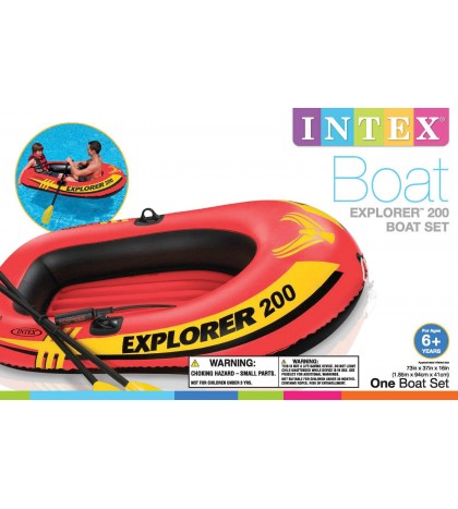 Intex Explorer 200 Inflatable 2 Person River Raft Set w/ 2 Oars & Pump (5 Pack)