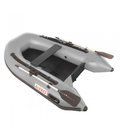 Inflatable Rafting Boat 2 3 Person Gray Fishing Blow Up Boat With Oars Set Pump